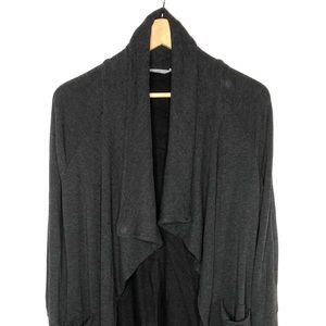 Athleta Open Front Modal Cardigan Sweater Charcoal